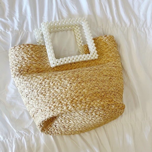 TARGET Pearl Handle Raffia Mini Tote Bag - Picture 2 of 4